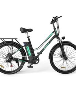 HITWAY 26” Vélo électrique,Vélo à assistance Shimano 7 Vitesses,E-Bike avec Batterie au Lithium Amovible 36V 11,2AH Ebike Noir
