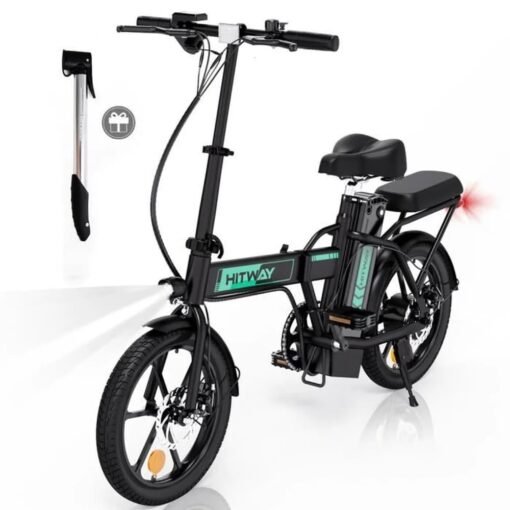 HITWAY vélo électrique Pliable 16" E-Bike-Vélos à Assistance-Batterie 36V/8.4Ah Pédalage Assisté à vélo gratuite