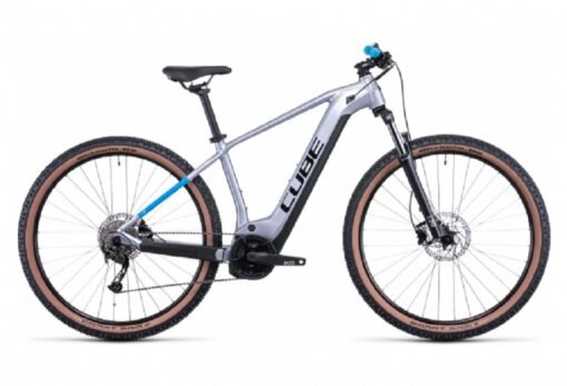 VTT Électrique Semi-Rigide Cube Reaction Hybrid Performance 500 Shimano Alivio 9V 500 Wh 29'' Argent Polar 2022 – Image 4