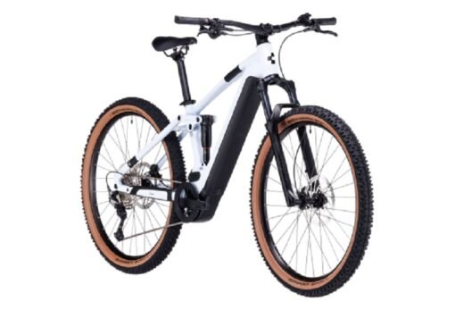 VTT Électrique Tout-Suspendu Cube Stereo Hybrid 120 Pro 750 Shimano Deore 12V 750 Wh 29'' Blanc Flash 2023 – Image 2