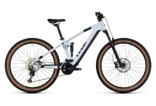 VTT Électrique Tout-Suspendu Cube Stereo Hybrid 120 Pro 750 Shimano Deore 12V 750 Wh 29'' Blanc Flash 2023 – Image 3