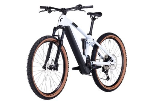 VTT Électrique Tout-Suspendu Cube Stereo Hybrid 120 Pro 750 Shimano Deore 12V 750 Wh 29'' Blanc Flash 2023 – Image 4