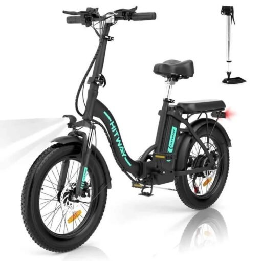 HITWAY Vélo Électrique 20" VTT Fat Bike Electrique Adulte Pliable-Batterie 36V/11.2Ah Moteur 250W-Max.Portée 35-90km-Shimano 7 Vitesses – Image 5