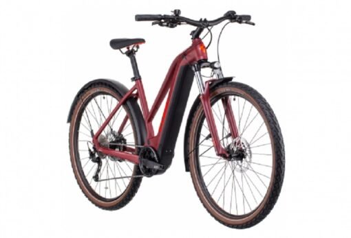 VTC Électrique Cube Nuride Hybrid Performance 625 Allroad Trapeze Shimano Alivio 9V 625 Wh 700 mm Rouge Dark 2022 – Image 2