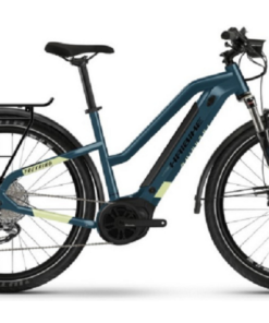 VTC Électrique Haibike Trekking 5 Trapez i500Wh Shimano Alivio M3100 9V Bleu / Jaune Canary 2022