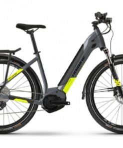 VTC Électrique Haibike Trekking 6 Lowstep i630Wh Shimano Deore 10V Gris / Jaune Mat 2022