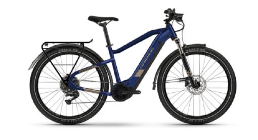 VTC Électrique Haibike Trekking 7 i630Wh Shimano Deore M5100 11V Bleu Marine / Beige Sable 2022