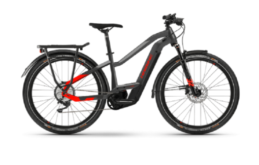 VTC Électrique Haibike Trekking 9 Mid Shimano Deore 11V 625 Wh 27.5'' Gris Anthracite / Rouge 2022