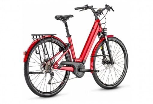 VTC Électrique Moustache Samedi 28.5 Open Shimano Deore 10V 2021 Rouge Métal – Image 3