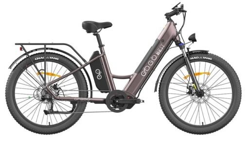 VTC électrique Gogobest GF850 500W 26" avec Moteur Central 32 km/h 130km 10.4Ah Violet
