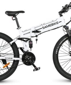 VTT Électrique Pliable Samebike LO26-II 500W 26" avec Roue à Rayons 10Ah 35km/h 80km Blanc