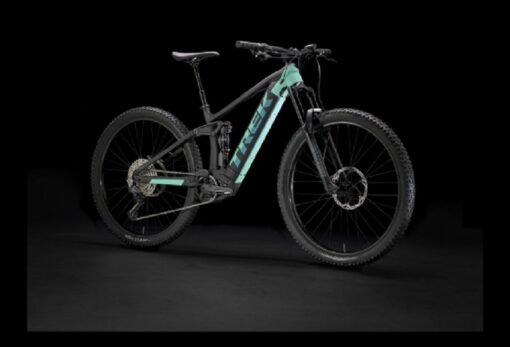 VTT Électrique Tout-Suspendu Trek Rail 5 Shimano Deore 12V 625 Wh 29'' Noir Mat / Vert Miami 2023 – Image 4