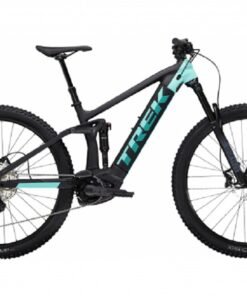 VTT Électrique Tout-Suspendu Trek Rail 5 Shimano Deore 12V 625 Wh 29'' Noir Mat / Vert Miami 2023