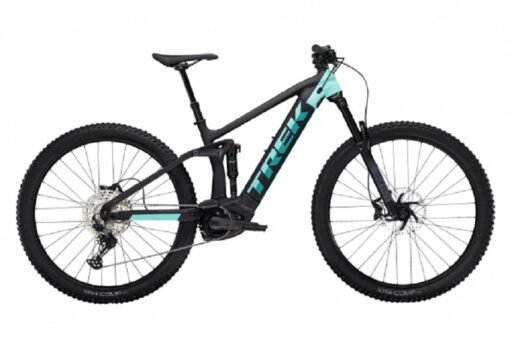 VTT Électrique Tout-Suspendu Trek Rail 5 Shimano Deore 12V 625 Wh 29'' Noir Mat / Vert Miami 2023