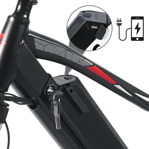 VTT électrique 26'' Fafrees F100 Vitesse max 33km/h 48V 11.6Ah Moteur 350W blanc – Image 6