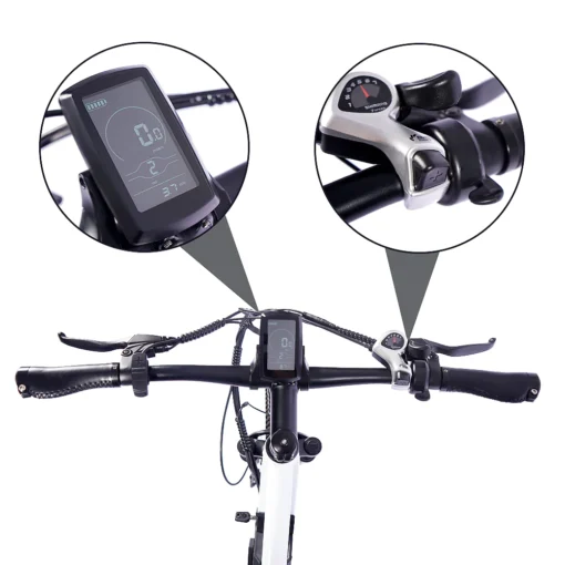 VTT électrique 26'' Fafrees F100 Vitesse max 33km/h 48V 11.6Ah Moteur 350W blanc – Image 10