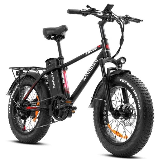 VTT électrique Fat Bike Samebike XWC05 750W 20'' 13Ah 25km/h 80km Rouge – Image 2