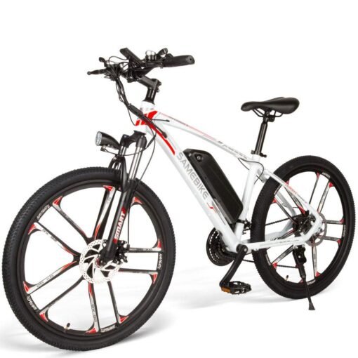 VTT électrique Samebike MY-SM26 350W 26 pouces 8Ah 25km/h 70km Blanc – Image 4