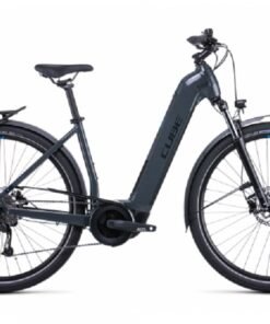 Vélo de Ville Électrique Cube Touring Hybrid One 500 Easy Entry Shimano Alivio 9V 500 Wh 700 mm Gris Bleu 2022