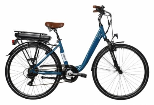 Vélo de Ville Électrique Mixte Bicyklet Claude Shimano Tourney 7V 500 Wh 700 mm Turquoise Marron