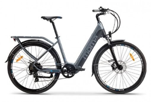 Vélo de Ville Electrique Moma Bikes Ebike-28 Shimano 7V Batterie 624Wh Gris Noir