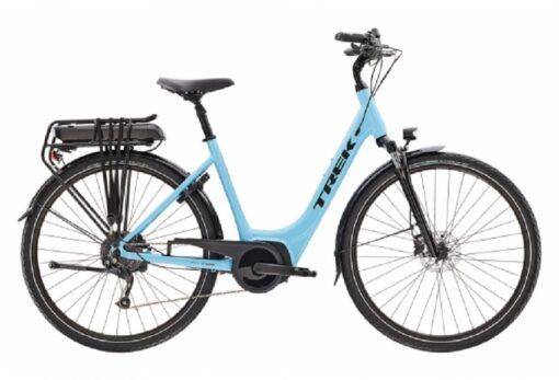 Vélo de Ville Électrique Trek Verve+ 2 Lowstep Bosch 400Wh Shimano Altus 9V Azure 2023