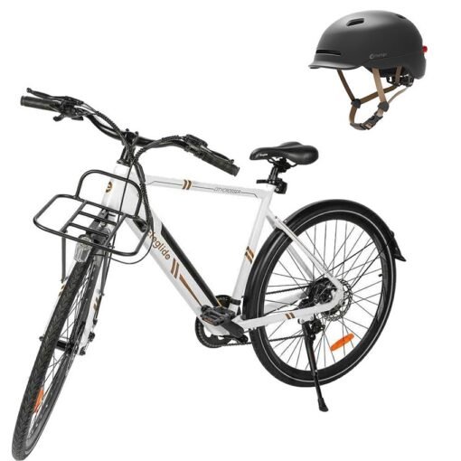 Vélo électrique Eleglide Citycrosser 36V 10Ah 250W - Blanc + Casque Flash intelligent