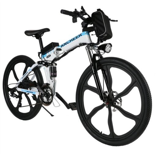 Vélo électrique Pliant MYT-26-YTLGB 26 ANCHEER Vélo adulte 21 Vitesses Blanc – Image 4