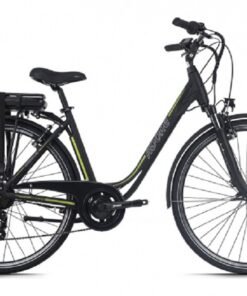 Vélo électrique femme aluminium Adore Versailles 28 E-Bike noir-vert 250 Watt Li-Ion 36 V/10,4 Ah 7 vitesses