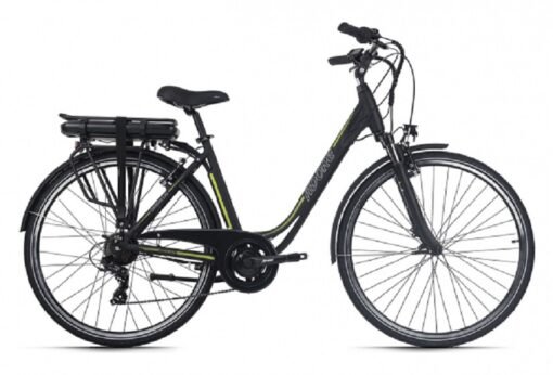 Vélo électrique femme aluminium Adore Versailles 28 E-Bike noir-vert 250 Watt Li-Ion 36 V/10,4 Ah 7 vitesses