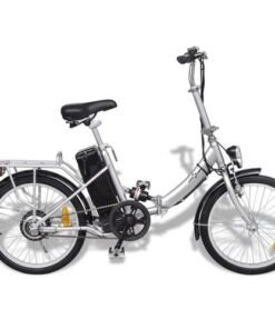 vidaXL Vélo électrique pliable et pile lithium-ion Alliage d'aluminium argent