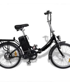 vidaXL Vélo électrique pliable et pile lithium-ion Alliage d'aluminium noir