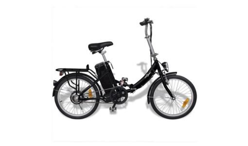 vidaXL Vélo électrique pliable et pile lithium-ion Alliage d'aluminium noir