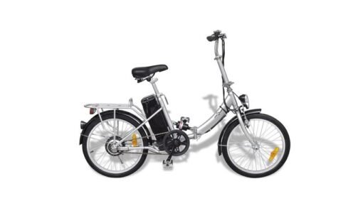 vidaXL Vélo électrique pliable et pile lithium-ion Alliage d'aluminium argent