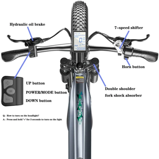 Vélo électrique SHENGMILO MX05 500 W moteur Bafang batterie 48V 15AH 55KM – Image 9