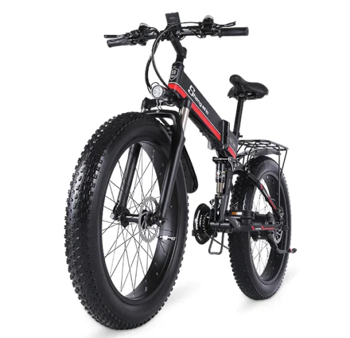 Vélo électrique plaint SHENGMILO MX01 1000 W 48V 12.8Ah Rouge – Image 4