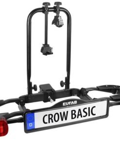 PORTE-VÉLOS SUR BOULE D'ATTELAGE EUFAB CROW BASIC PRISE 13 BROCHES - 2 VÉLOS (COMPATIBLE E-BIKES) NOIR