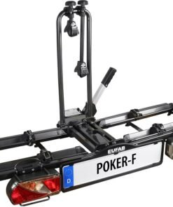 PORTE-VÉLOS SUR BOULE D'ATTELAGE EUFAB POKER-F PRISE 13 BROCHES - 2 VÉLOS (COMPATIBLE E-BIKES) NOIR ARGENT