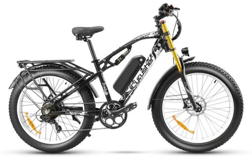 VTT électrique Cyrusher XF900 750W 17Ah fatbike jaune – Image 4