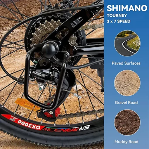 VTT électrique ESKUTE 26 Pouces Pliable TJGB noir – Image 5