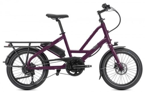 Vélo cargo électrique compact Tern Quick Haul P9 violet