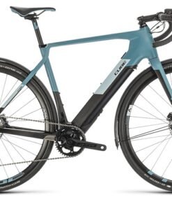Vélo de Gravel Électrique CUBE NUROAD HYBRID C:62 SL Shimano GRX 40 Dents Noir/Bleu 2020