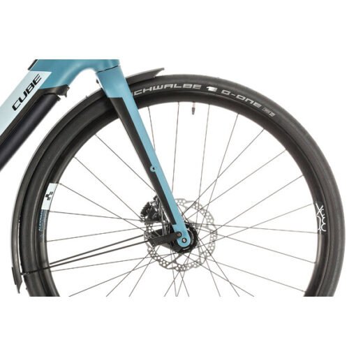 Vélo de Gravel Électrique CUBE NUROAD HYBRID C:62 SL Shimano GRX 40 Dents Noir/Bleu 2020 – Image 4