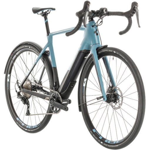 Vélo de Gravel Électrique CUBE NUROAD HYBRID C:62 SL Shimano GRX 40 Dents Noir/Bleu 2020 – Image 2