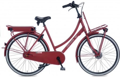 Vélo de ville électrique hollandais CORTINA E-U4 7v cadre bas rouge
