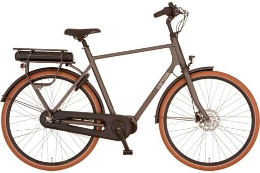 Vélo de ville électrique hollandais moteur central CORTINA E-Foss N8 cadre Haut gris