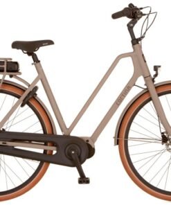 Vélo de ville électrique hollandais moteur central CORTINA E-Foss N8 cadre bas beige