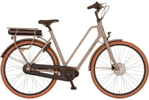 Vélo de ville électrique hollandais moteur central CORTINA E-Foss N8 cadre bas beige