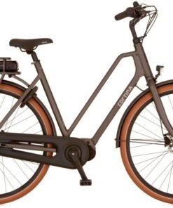 Vélo de ville électrique hollandais moteur central CORTINA E-Foss N8 cadre bas gris