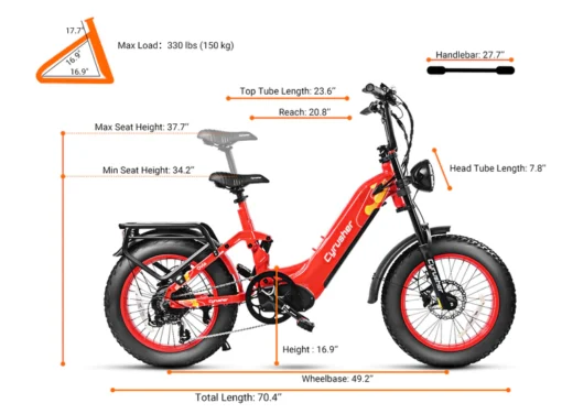 Vélo électrique Cyrusher Ovia Step-through ebike 750W 52V 17Ah blanc – Image 2